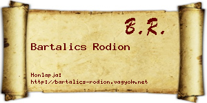 Bartalics Rodion névjegykártya